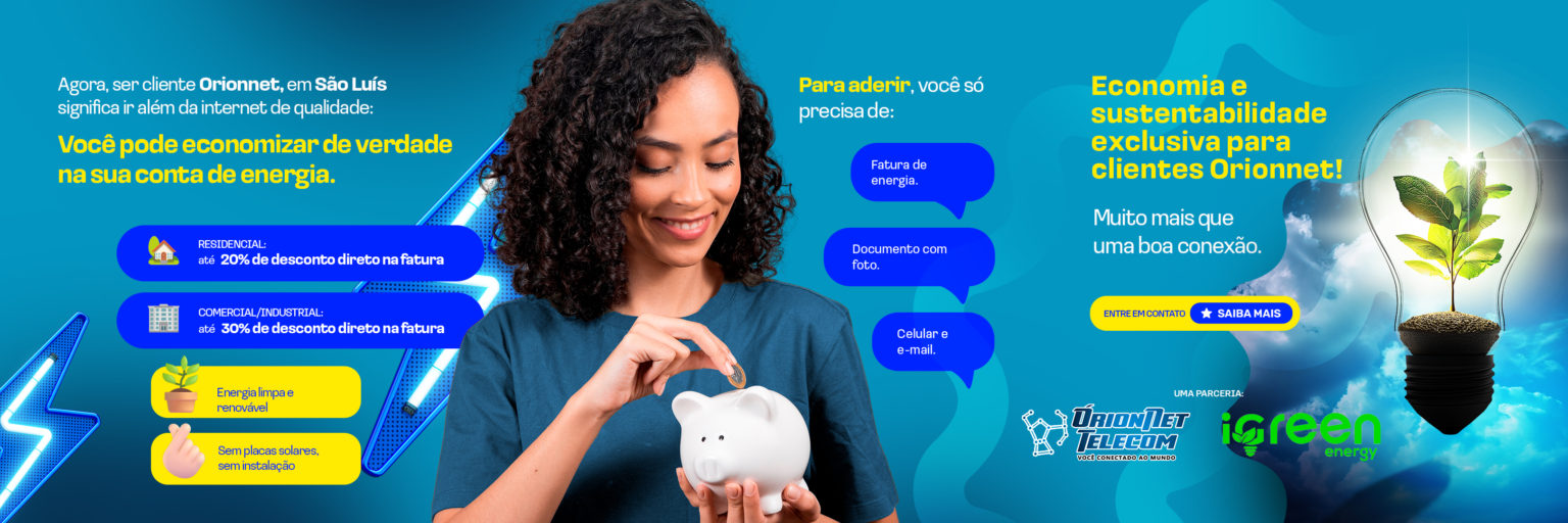 Banner Parceria Orion e Igreen Energy
